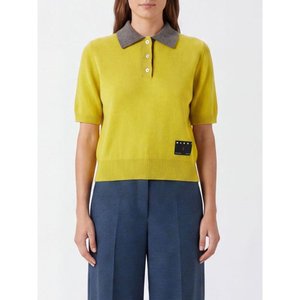Marni Women Marni Knitted Polo In Pure Cashmere With Collar And Three Buttons